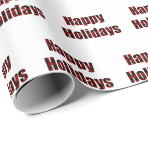 Papier Cadeau sériole rouge et noir plaid Joyeux jours fériés