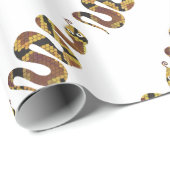 Papier Cadeau Serpent Brown et Silhouette Or (Coin rond)