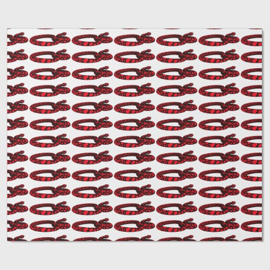 Papier Cadeau Serpent d'amour rouge (Plat)