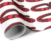 Papier Cadeau Serpent d'amour rouge (Coin rond)