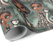 Papier Cadeau Serpent de couture du royaume animal (Coin rond)