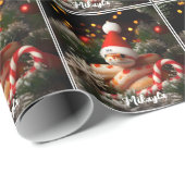 Papier Cadeau Serpent de maïs albinos à Noël (Coin rond)