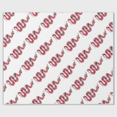Papier Cadeau Serpent noir et rouge Silhouette (Plat)