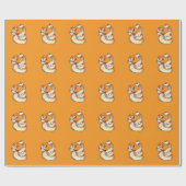 Papier Cadeau serpent sur orange (Plat)