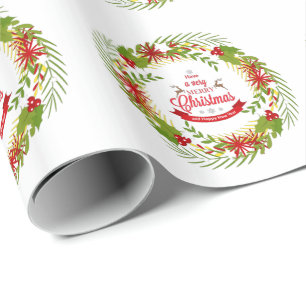 Papier Cadeau Serre de Noël avec Mistletoe