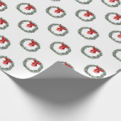 Papier Cadeau Serre traditionnelle de Noël avec cadeau Red Bow (Coin)