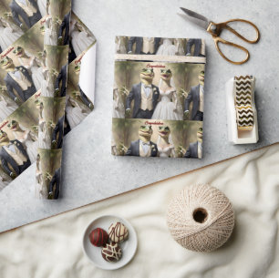 Papier Cadeau "Serrer l'amour : une affaire Mariage crocodilienn