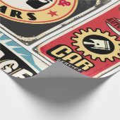 Papier Cadeau Service de voiture et réparation rétro panneaux de (Coin)