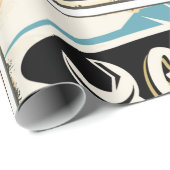 Papier Cadeau Service de voiture et réparation rétro panneaux de (Coin rond)