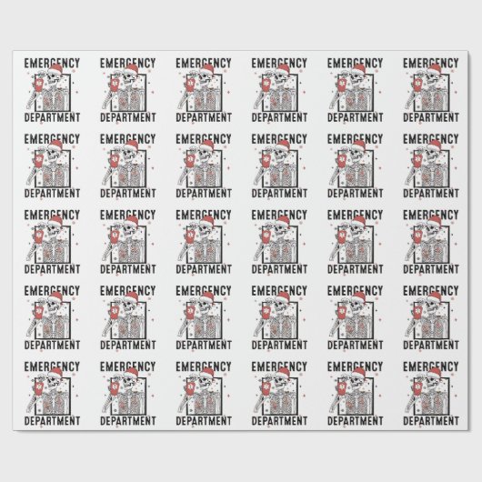 Papier Cadeau Service d'urgence Skeleton Nuring Coffee Lover (Plat)