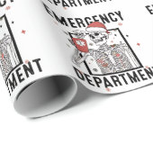 Papier Cadeau Service d'urgence Skeleton Nuring Coffee Lover (Coin rond)