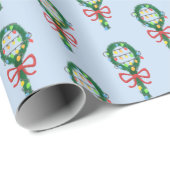 Papier Cadeau Servir Cette Raquette De Tennis De Noël (Coin rond)