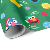 Papier Cadeau Sesame Street Christmas Tree Motif (Coin rond)