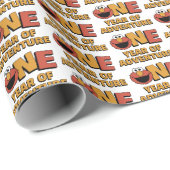 Papier Cadeau Sesame Street | Elmo - First Birthday Wrapping Pap (Coin rond)