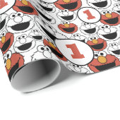 Papier Cadeau Sesame Street | Elmo Wrapping Paper (Coin rond)