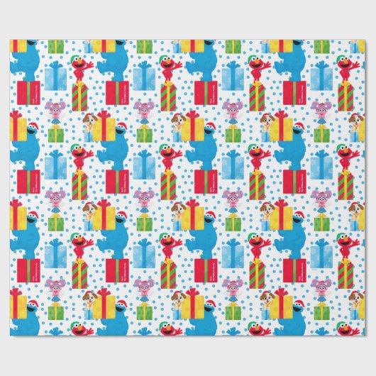 Papier Cadeau Sesame Street Noël Présente Motif (Plat)