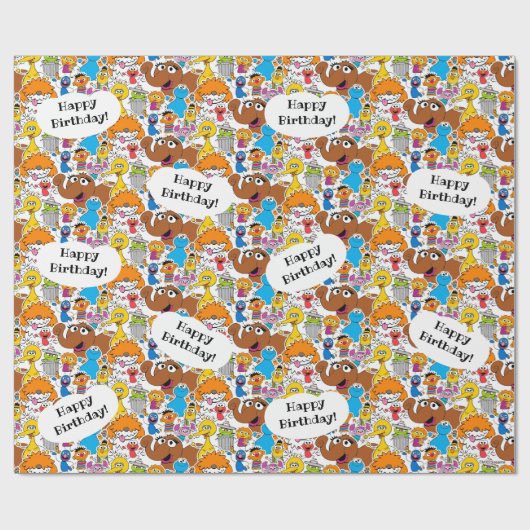 Papier Cadeau Sesame Street Pals Doodley Pattern (Plat)