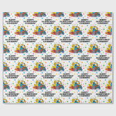Papier Cadeau Sesame Street Pals personnalisés Anniversaire (Plat)