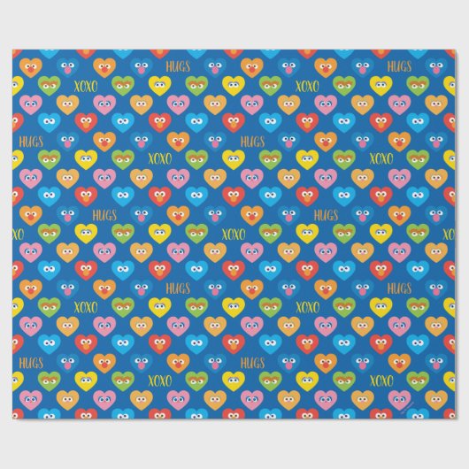 Papier Cadeau Sesame Street Valentine Hearts Motif (Plat)