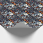 Papier Cadeau Setter Anglais Halloween Effrayant (Coin)