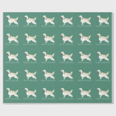 Papier Cadeau Setter anglais Joyeux Noël Design (Plat)
