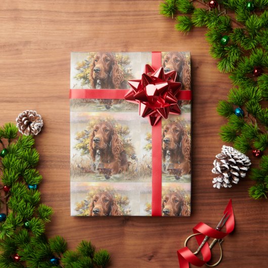Papier Cadeau Setter irlandais (Cadeau de vacances)