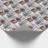 Papier Cadeau Setter irlandais de Noël avec Snowman (Coin)