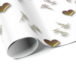 Papier Cadeau Seulement vous. motif d'amour de valentines avec