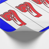 Papier Cadeau Sevens chanceux dans le thème blanc et bleu rouge (Coin)