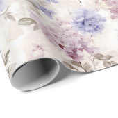Papier Cadeau Shabby Chic Hydrangea Plaisir Floral (Coin rond)