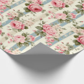 Papier Cadeau Shabby Chic Roses Vintages (Coin)