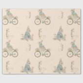 Papier Cadeau Shabby Chic Spring Rabbit Papier Enveloppant (Plat)