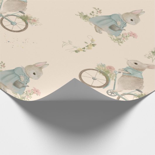 Papier Cadeau Shabby Chic Spring Rabbit Papier Enveloppant (Coin)