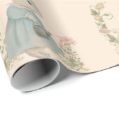 Papier Cadeau Shabby Chic Spring Rabbit Papier Enveloppant (Coin rond)