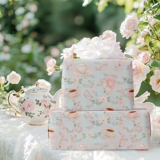 Papier Cadeau Shabby chic Tea Party Enterrement de mariage