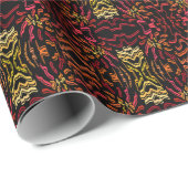 Papier Cadeau Shades Of Orange Red Yellow Ribbon Art Design (Coin rond)