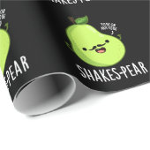 Papier Cadeau Shakes pear Funny Pear Fruit Pun Dark BG (Coin rond)