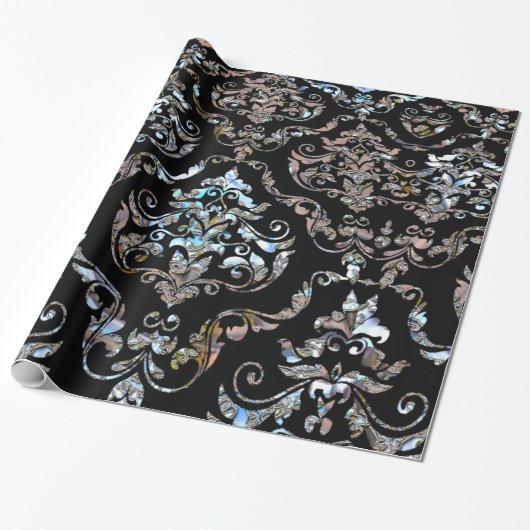 Papier Cadeau Shalliveye III Baroque Damask Glossy (Déroulé)