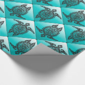 Papier Cadeau Shamanic Tortues de mer Motif - cyan (Coin)