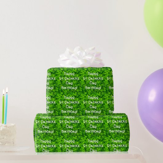 Papier Cadeau Shamrock Clover Feuilles St. Patrick's Day Anniver (Cadeaux de fête)