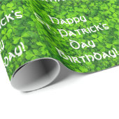 Papier Cadeau Shamrock Clover Feuilles St. Patrick's Day Anniver (Coin rond)