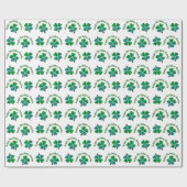 Papier Cadeau Shamrock Clover Green Joyeux anniversaire (Plat)