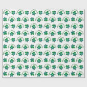 Papier Cadeau Shamrock Clover Green St Patrick`s Day (Plat)