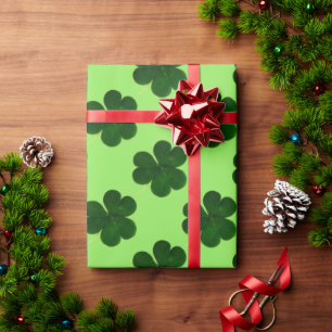 Papier Cadeau Shamrock Clover Motif irlandais Irlande Love