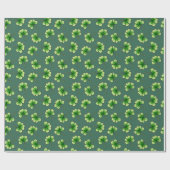 Papier Cadeau Shamrock Dark Green St Patrick's Day (Plat)