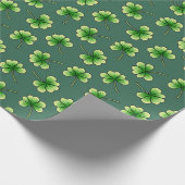 Papier Cadeau Shamrock Dark Green St Patrick's Day (Coin)