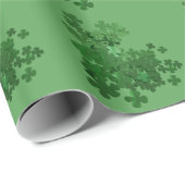 Papier Cadeau Shamrock de la Saint-Patrick (Coin rond)