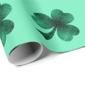 Papier Cadeau Shamrock de la Saint Patrick motif de la fête du (Coin rond)