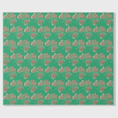 Papier Cadeau Shamrock d'or Clover Motif irlandais vert Irlande (Plat)