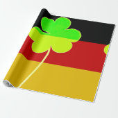 Papier Cadeau Shamrock du drapeau irlandais allemand Clover St P (Déroulé)